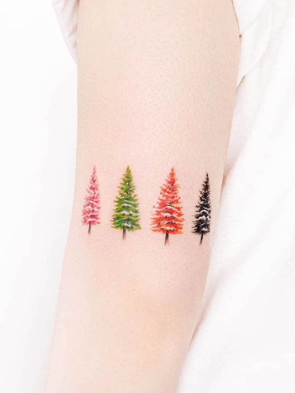 Tatuaggio Trees of four seasons di @tattooist_today_do