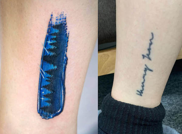 Citazione ad arte del tatuaggio cover up prima e dopo da @gemma_tattooer