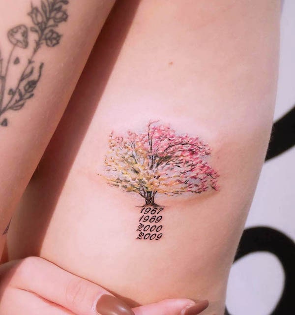 Tatuaggio dell'albero genealogico della mela di @jin
