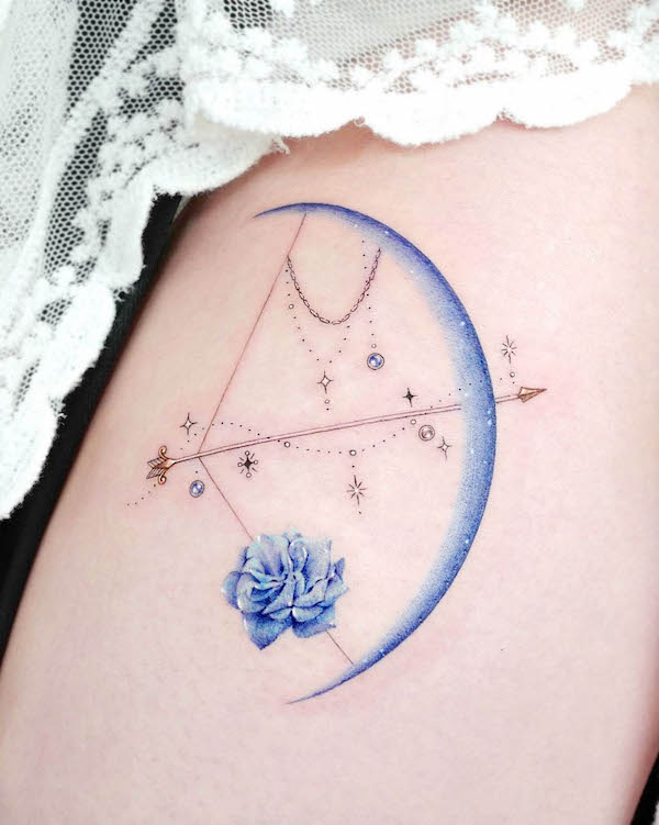Splendido tatuaggio con freccia e arco di @tattooist_solar