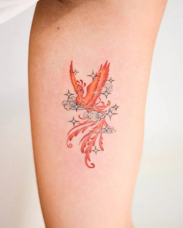 Tatuaggio Phoenix on the cloud di @tattooist_jason