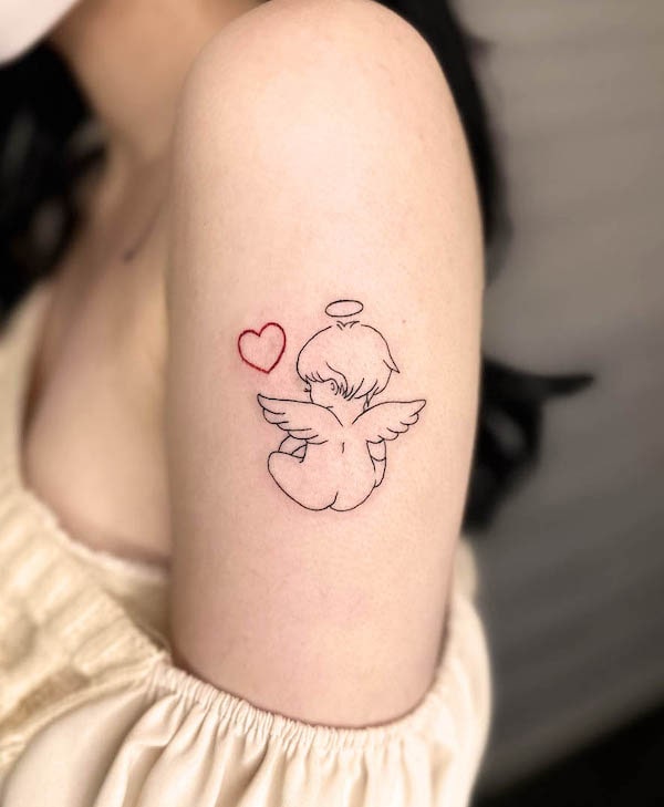 Adorabile angelo tatuato da @kenta___tattoo