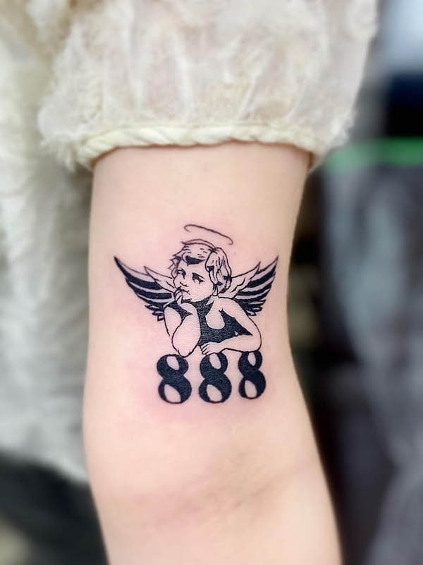 Tatuaggio di angelo e numero di angelo di @misakichi_dragonheart