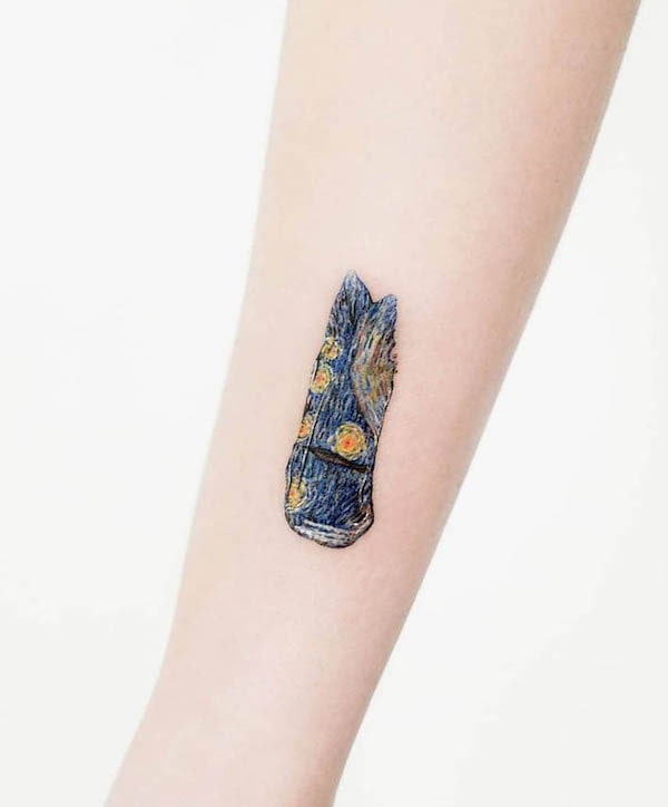 Tatuaggio con pennellate di Vincent Van Gogh di @needsyou_tattoo