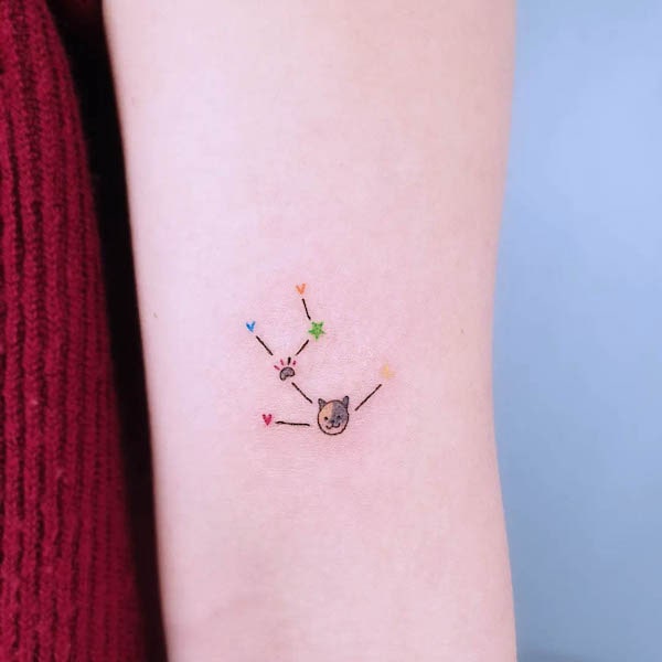 Simpatico tatuaggio della costellazione zodiacale di @tattooist_sunmi_