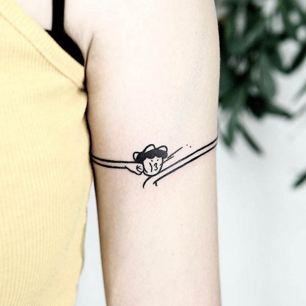 Tatuaggio carino sulla fascia da braccio di @lana_here_tattoo