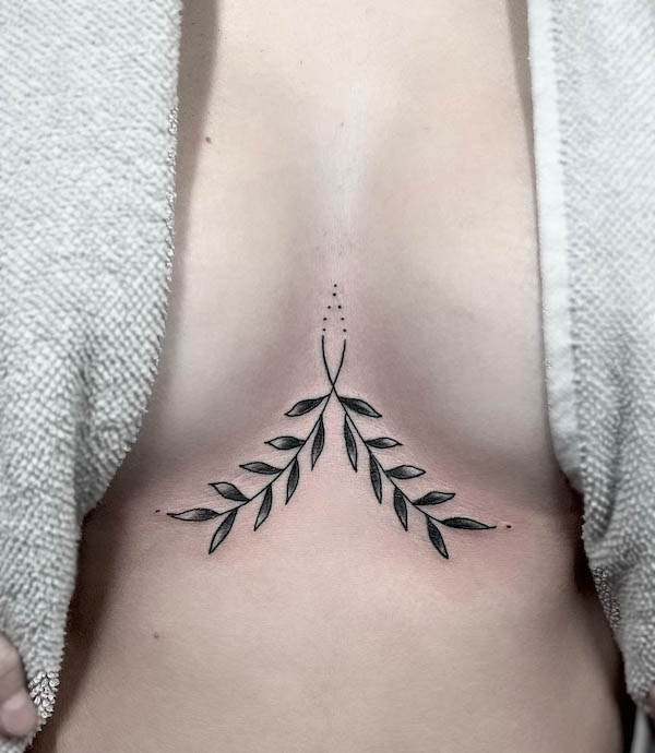 Foglie simmetriche semplici di @mediastintastattoo