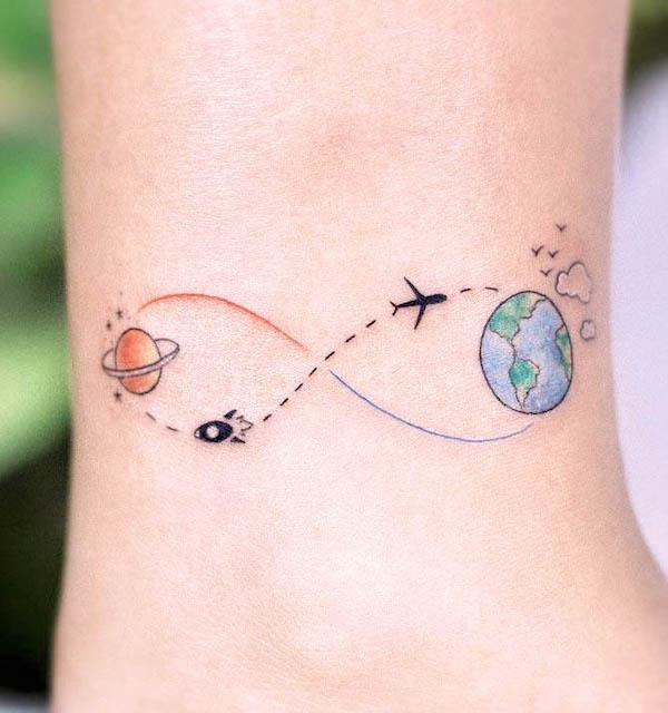 tatuaggio dell'infinito per viaggiatori da @minie._.chan_