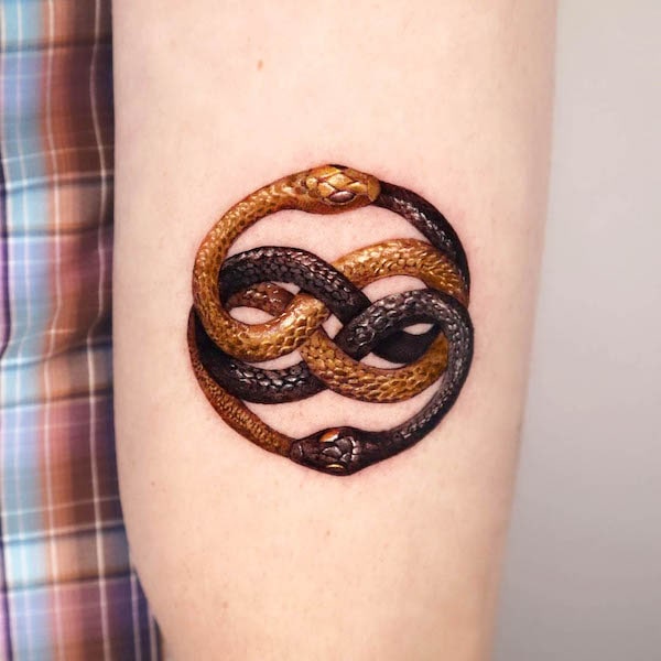 tatuaggio infinity ouroboros di @tattooist_coldy