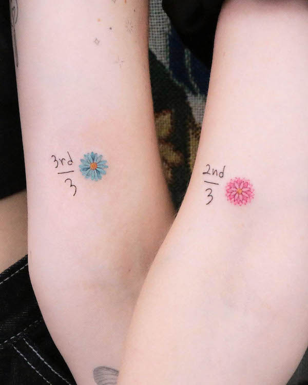 Tatuaggi per sorelle minori di @pureum_tattoo