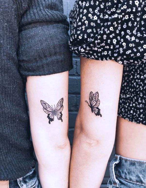 Bellissimi tatuaggi di sorella di @butterbeetattoo