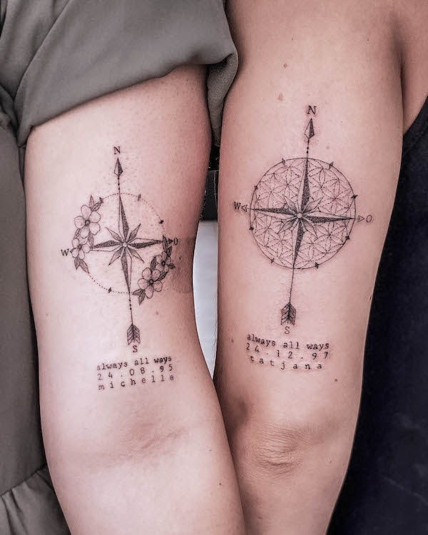 Bellissimi tatuaggi di sorella di @leoniemoistattoo