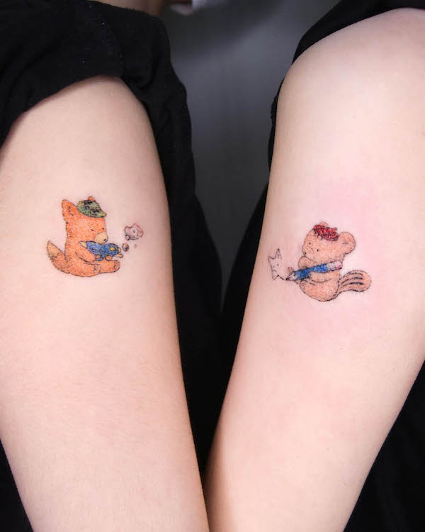 Bellissimi tatuaggi di sorella di @mewon_poke