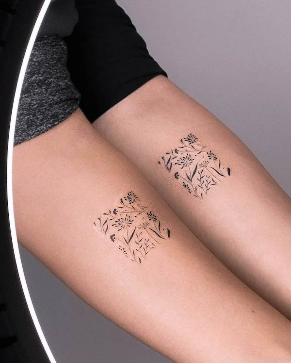 Tatuaggi creativi su sorella di @china.ink