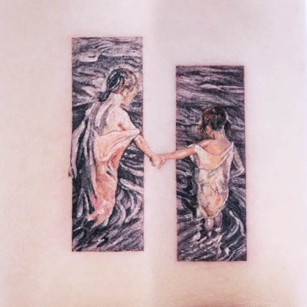Tatuaggi creativi su sorella di @mov.film_.art