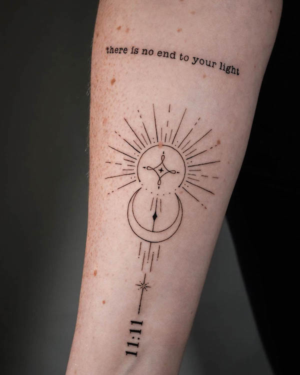 Tatuaggio con citazione significativa di @morika.ink