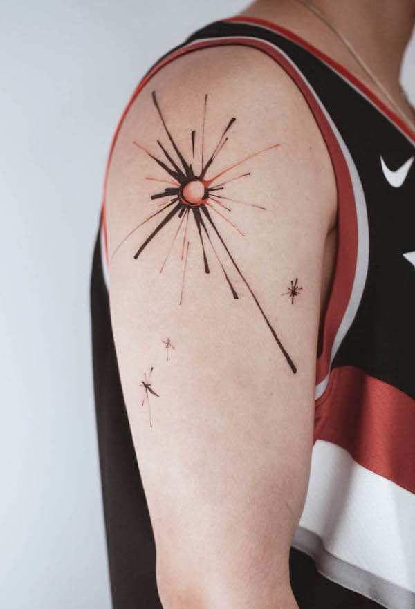 Tatuaggio a manica di sole di @heyheiheii