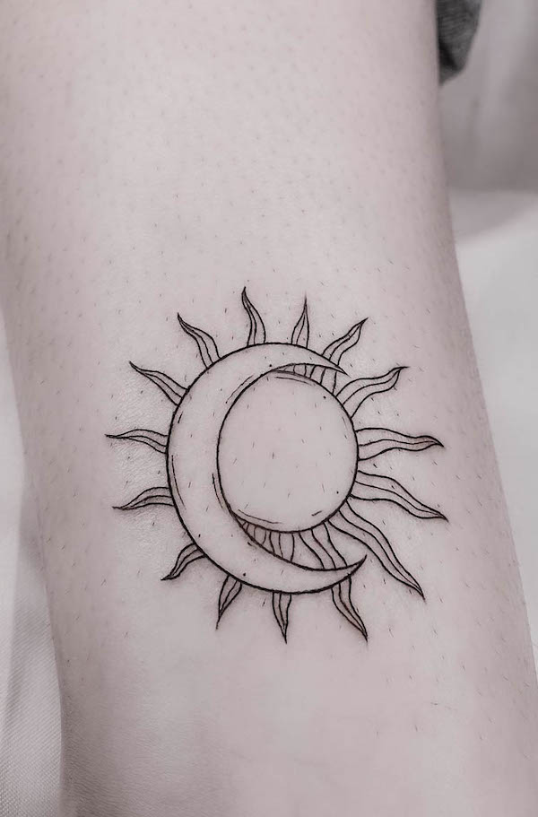 Sole e luna come un tutt'uno di @noran_ink