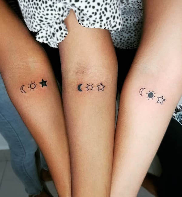 Sole, luna e stella di @22inks