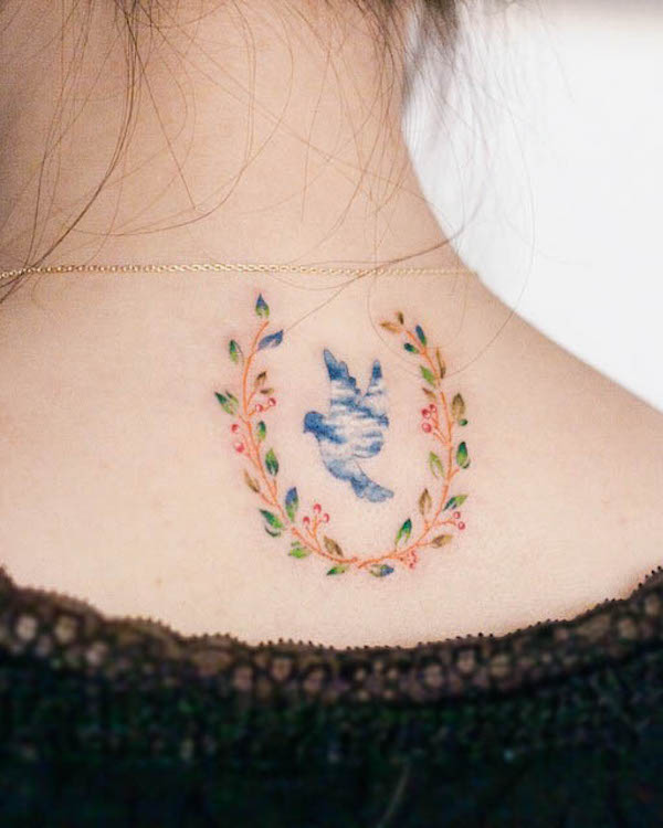 Tatuaggio di colomba di @graffittoo