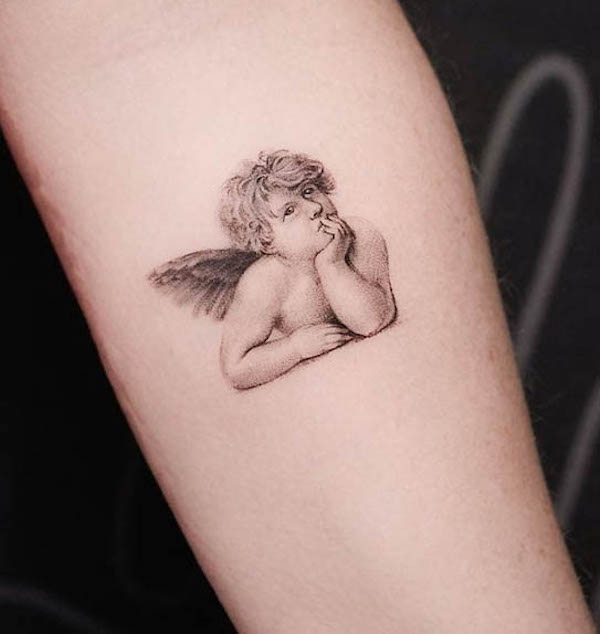 Tatuaggio Cupido di @pachamamatattoo_elvis
