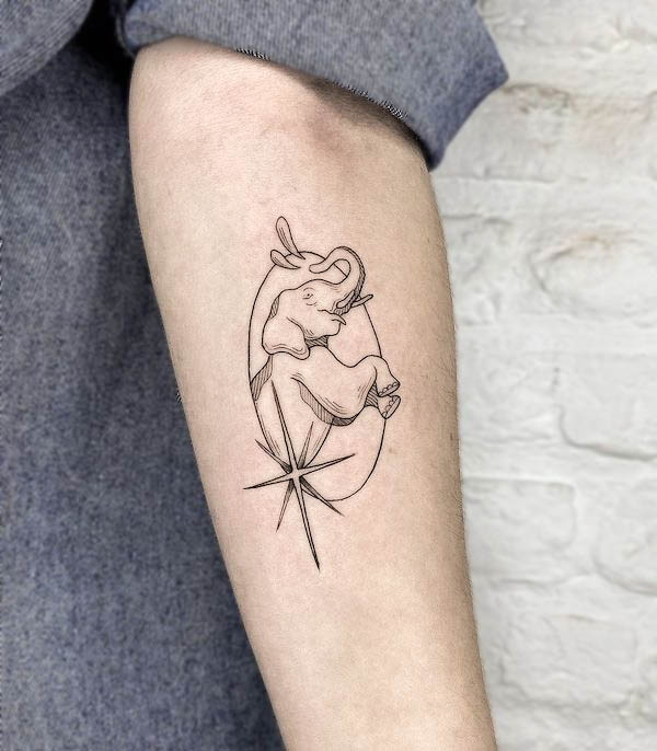 Tatuaggio Elefante in piedi sulle gambe di @ediordu