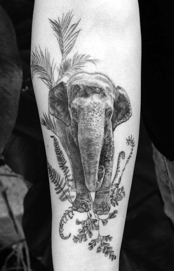 Tatuaggio elefante fotogenico di @madlynevanlooy