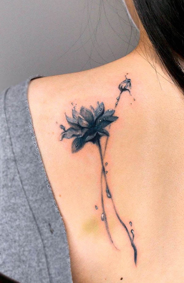 Tatuaggio Water lotus di @suryo.tattoo