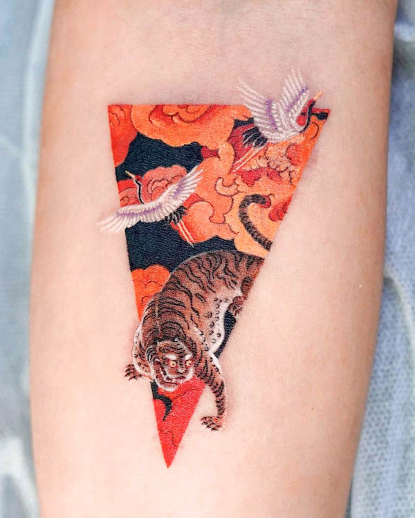 Tatuaggio di tigre di @tattooist_eq