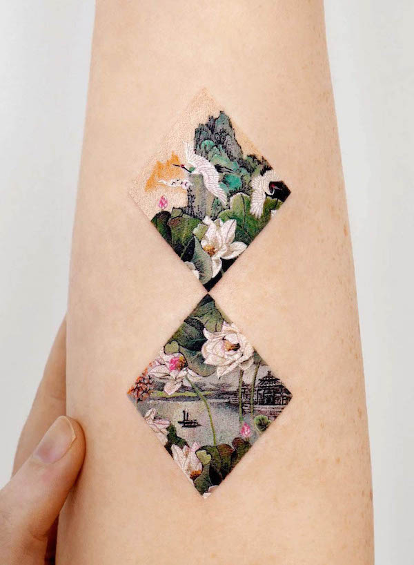 Tatuaggio di paesaggio orientale di @tattooist_eq