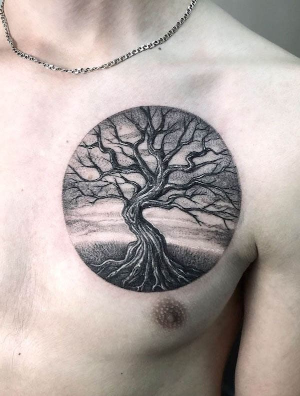 Tatuaggio dell'albero della vita per uomo di @abcd_tattoo