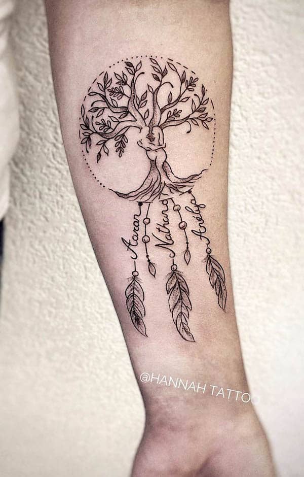 Tatuaggio Dreamcatcher tree of life di @hannah_tattoo.vs
