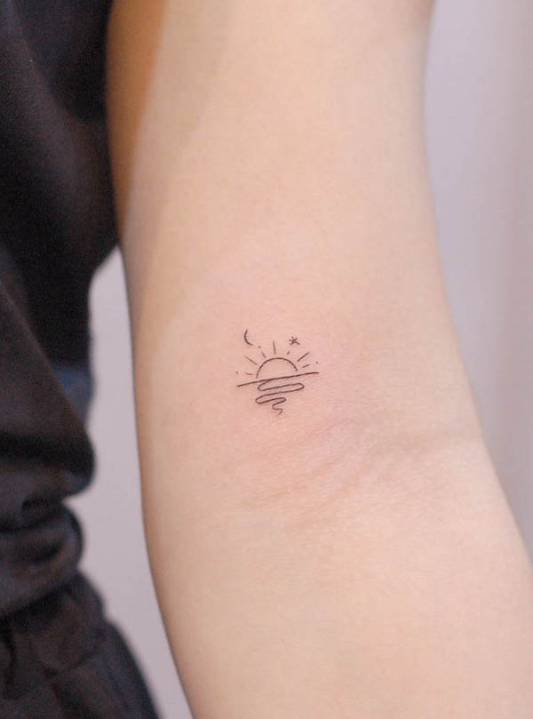 Tatuaggio dell'alba di @wittybutton_tatto