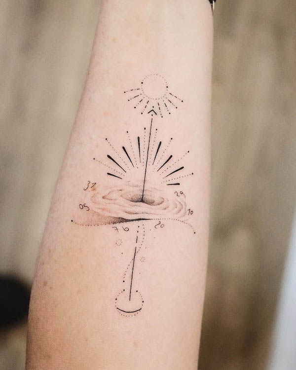 Nuovo inizio e rinascita tatuato da @unpointsept