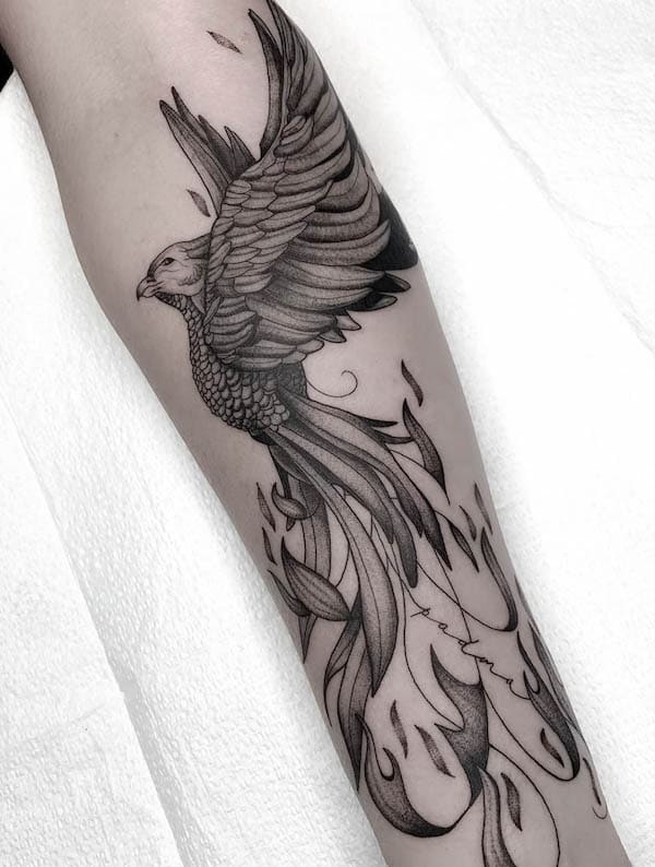 Tatuaggio Phoenix di @jenntacotattoos