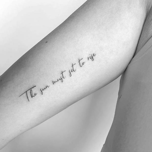 Nuovo inizio citazione tatuaggio da @mrs.tattoo