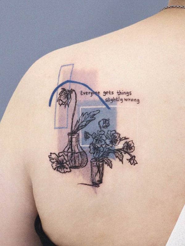 Tatuaggio con citazione di un nuovo inizio di @_ke_z