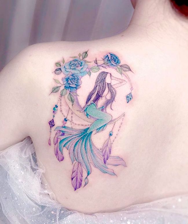 Tatuaggio di sirena di @bel_tattoo