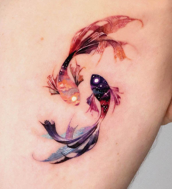 Tatuaggio Acquerello Pesci di @tatuatore_sigak