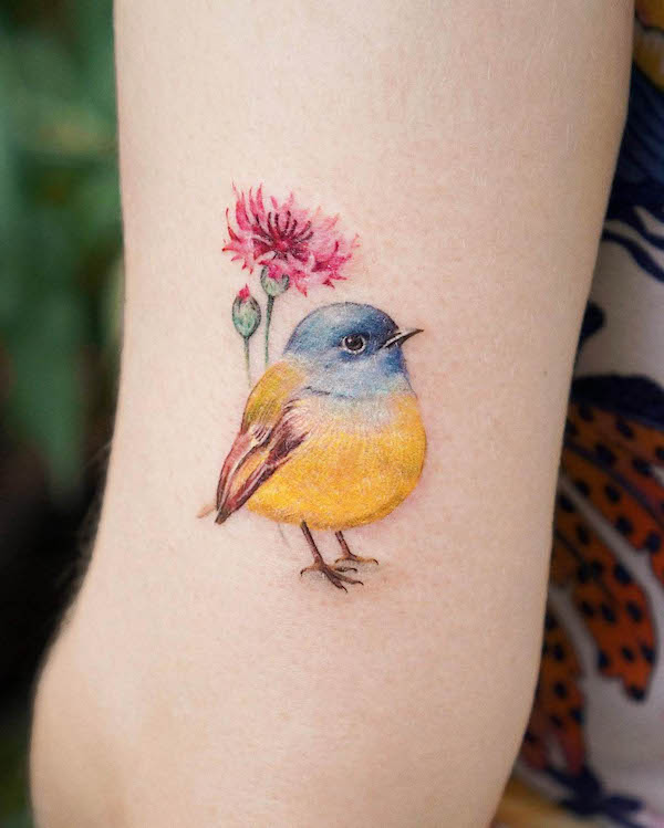 Robin e fiordaliso di @abii_tattoo
