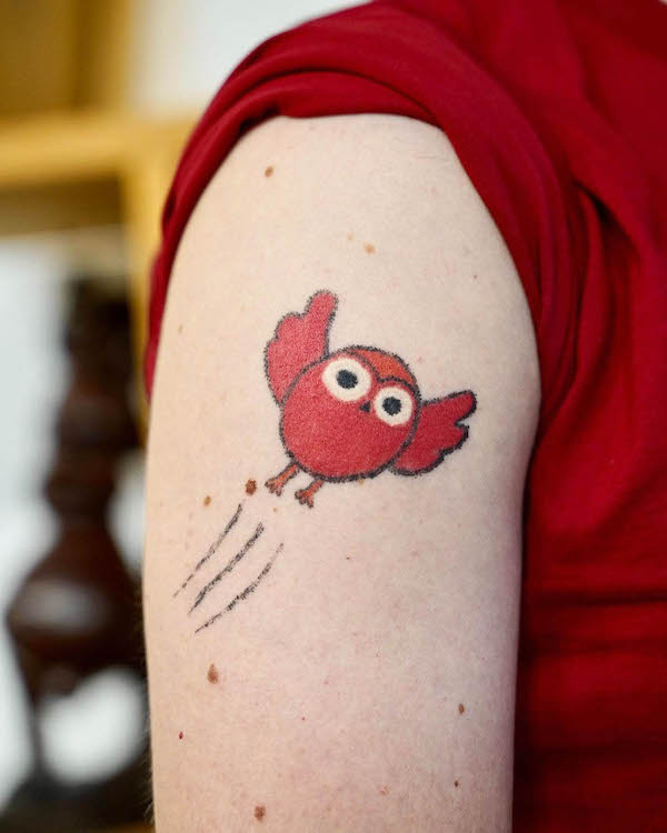 Simpatico gufo rosso di @tattoocute