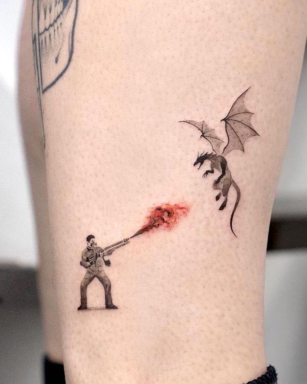 Combattere il drago di @choiyun_tattoo