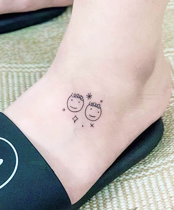 Tatuaggio emoji carino per i Gemelli di @mcqueen_mode