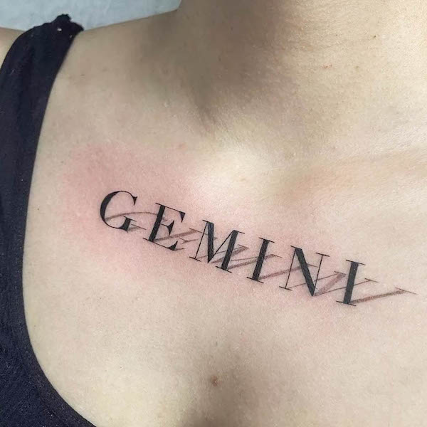 Tatuaggio Gemelli sul petto di @tatts.culture