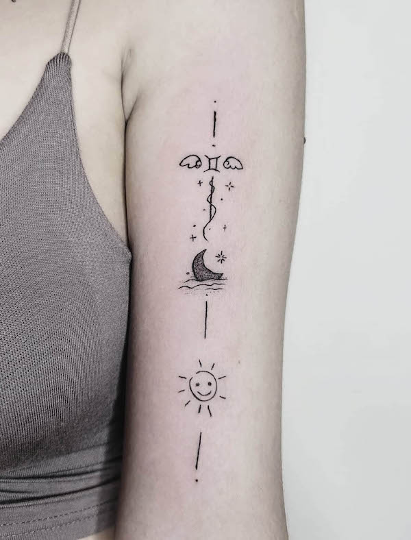 Tatuaggio simbolico della parte superiore del braccio da @tattoo_june0118