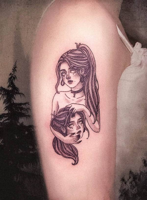 Tatuaggio Dark Gemini di @huamary