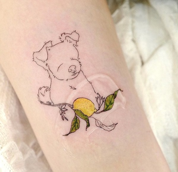 Tatuaggio di un cane carino di @tattoo_joojoo