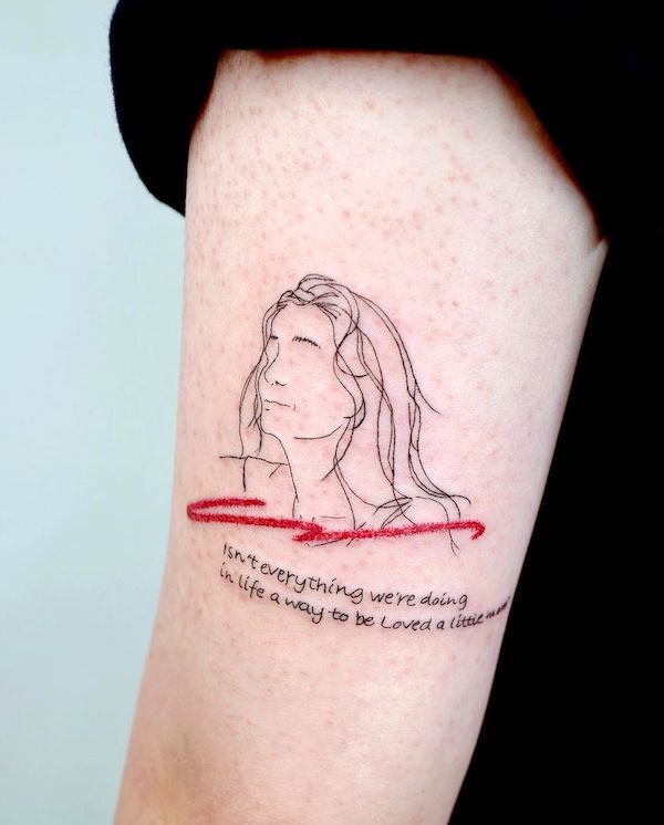 Tatuaggio con citazioni significative di @tattoo_joojoo