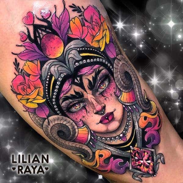 Un tatuaggio di fantasia per le ragazze dell'Ariete di @lilianraya - Tatuaggi Ram unici per l'Ariete