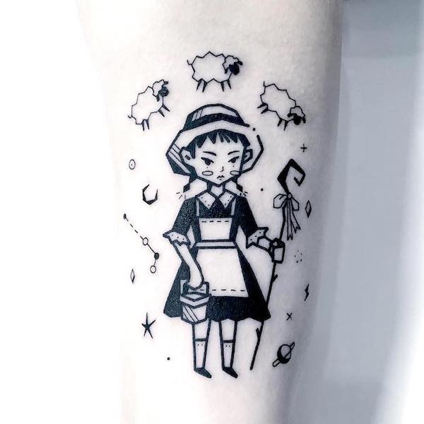 Tatuaggio di pastore da @greemtattoo